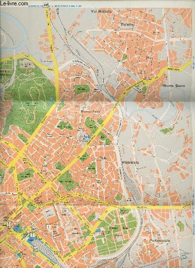 ROMA - CARTE TOPOGRAPHIQUE. DIMENSION : 80 x 50 cm environ.