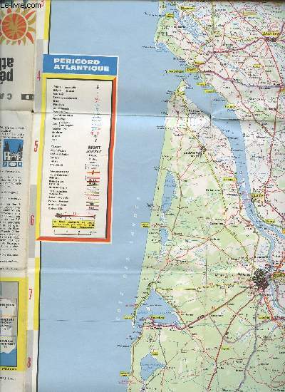 CARTE PERIGORD ATLANTIQUE - CARTO GUIDE N9. DIMENSION : 45 x 70 cm environ.