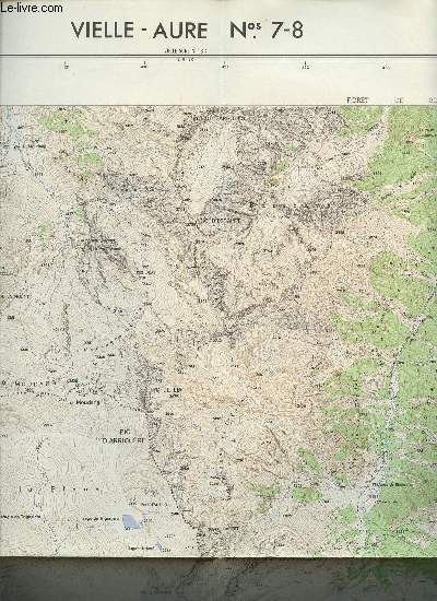 CARTE DE FRANCE 1/25000 - VIELLE - AURE - NOS. 7-8. DIMENSION : 54 x 72 cm environ.