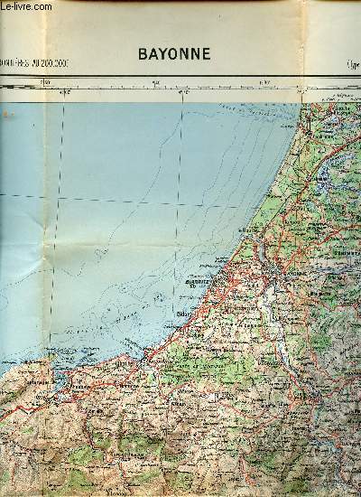 CARTE DE FRANCE ET DES FRONTIERES AU 200000E - BAYONNE - FEUILLE N69 - (TYPE 1912-1942).