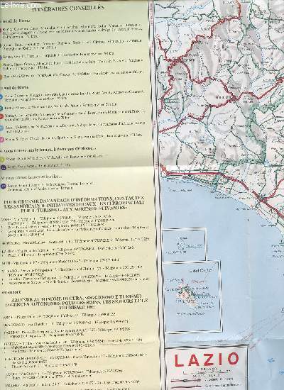 CARTE DA ROMA NEL. REGIONE LAZIO ASSESSORATO AL TURISMO. DIMENSION : 52 x 80 cm environ.