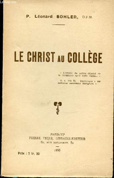 LE CHRIST AU COLLEGE.