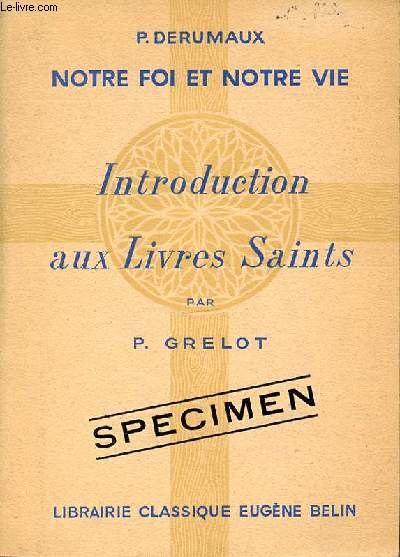 INTRODUCTION AUX LIVRES SAINTS - 