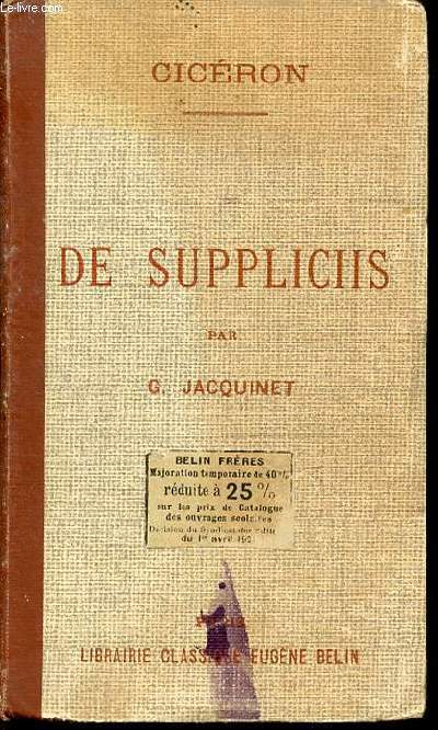 DE SUPPLICIIS - CICERON. M. TULII CICERONIS. IN. VERREM ORATIONES. ACTIO SECUNDA. LIBER V.