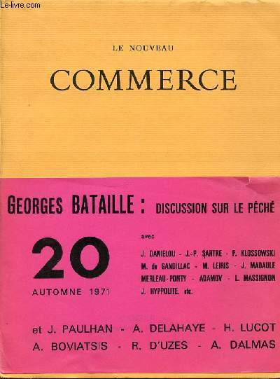 LE NOUVEAU COMMERCE - CAHIER N20 / AUTOMNE 1971.