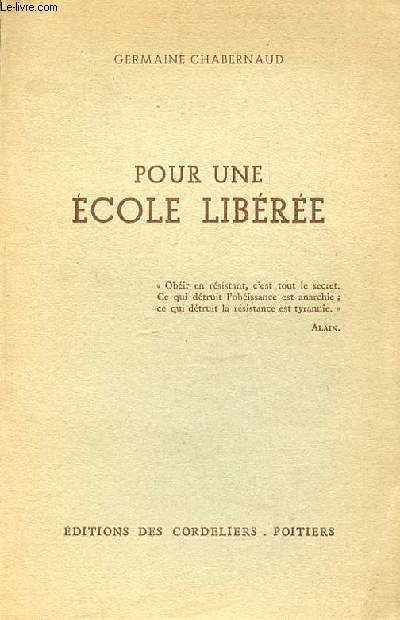 POUR UNE ECOLE LIBEREE.