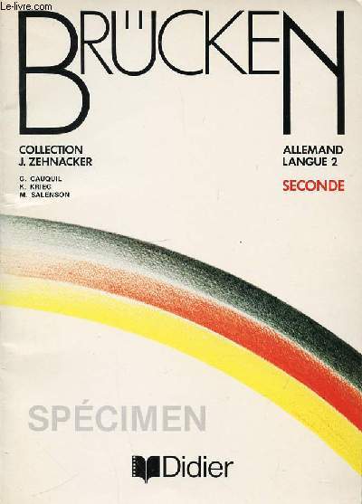 BRUCKEN - ALLEMAND LANGUE 2 / SECOND. SPECIMEN.