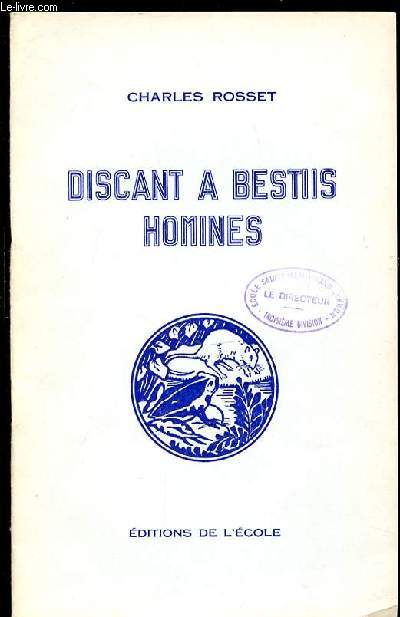 DISCANT A BESTIIS HOMINES : LES HOMMES A L'COLE DES BETES. N3 / SERIE A. COLLECTION 