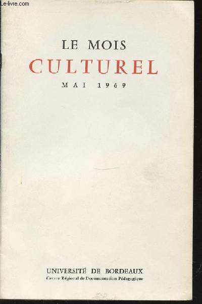 LE MOIS CULTUREL - MAI.