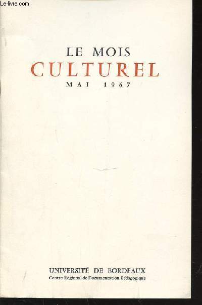 LE MOIS CULTUREL - MAI.