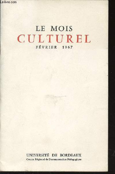 LE MOIS CULTUREL - FEVRIER.