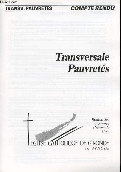 COMPTE RENDU : TRANSVERSALE PAUVRETES.