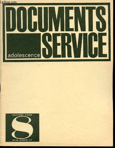 DOCUMENTS SERVICE ADOLESCENCE N8 - DEUXIEME ANNEE / MENSUEL.