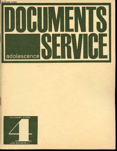 DOCUMENTS SERVICE ADOLESCENCE N4 - DEUXIEME ANNEE / MENSUEL.