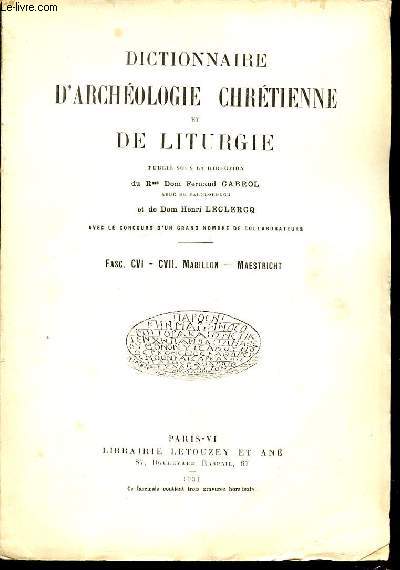 2 FASCICULES : FASCICULE CVI + FASCICULE CVII : MABILLON, MAESTRICHT - DICTIONNAIRE D'ARCHEOLOGIE CHRETIENNE ET DE LITURGIE.