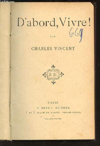 D'ABORD, VIVRE !