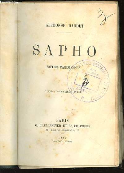SAPHO : MOEURS PARISIENNES.
