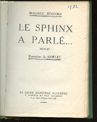 LE SPHINX A PARLE ... - ROMAN.