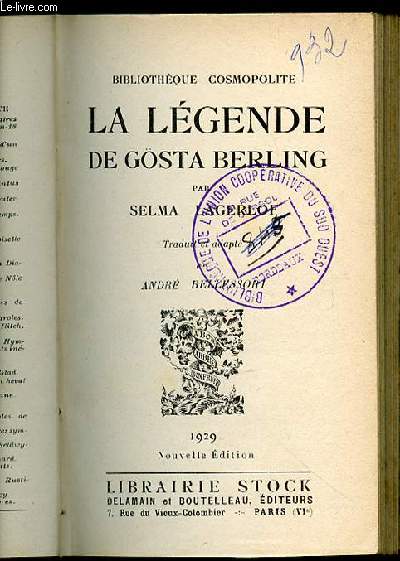 LA LEGENDE DE GOSTA BERLING - BIBLIOTHEQUE COSMOPOLITE.