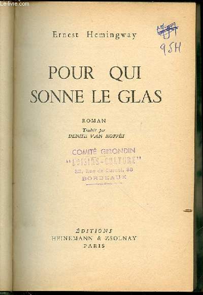 POUR QUI SONNE LE GLAS.