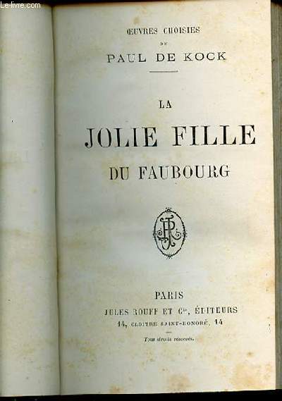 LA JOLIE FILLE DU FAUBOURG.