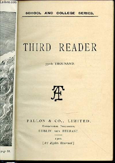 THIRD READER - 330 TH THOUSAND / SCHOOL AND COLLEGE SERIES.