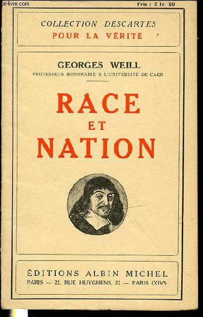 RACE ET NATION - COLLECTION DESCARTES POUR LA VERITE.
