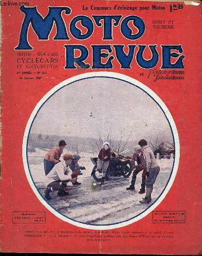 MOTO REVUE ET MOTOCYCLISME AUTOMOBILISME N253 / 14 JANVIER - MOTOS, SIDE-CARS, CYCLECARS ET VOITURETTES - UNE QUATRE CYLINDRES ALLEMANDE / LA MOTO PEUT-ELLE PASSER PARTOUT ? / LETTRE DE BELGIQUE / BILAN 1927 PAR H. BORESTROKE / ETC.