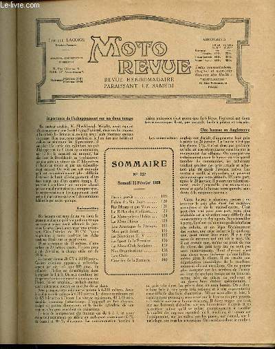 MOTO REVUE ET MOTOCYCLISME AUTOMOBILISME N257 / 11 FEVRIER - PAR MONTS ET PAR VAUX / RALLYE DES ETUDIANTS / MOTOCYCLETTE HELIOS / AVANTAGES DU 2 TEMPS / SILENCIEUX H. V. / ECHOS DES SIX JOURS / ETC.