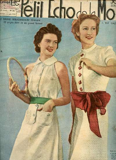 LE PETIT ECHO DE LA MODE N26 / 26 JUIN 1938 - Toilettes de plage / Sur les belles Ctes de France / Barboteuse au tricot pour bb / Que peut-on trouver au bord de la mer ? / Les jupes dpassent souvent la taille / Faiencerie ancienne de Quimper / ETC.