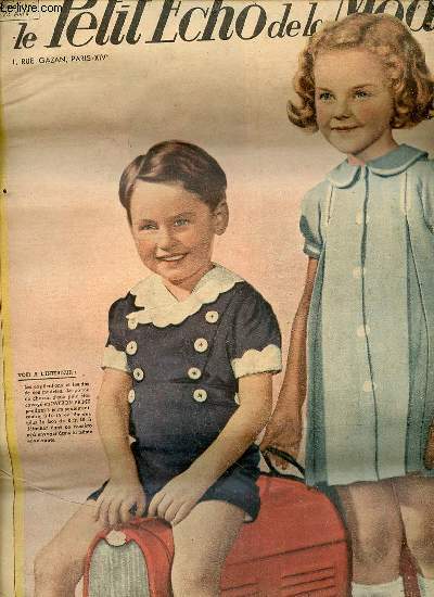 LE PETIT ECHO DE LA MODE N17 / 23 avril 1939 - Garniture de fleurs en coton perl / Charme des jeunes / Petite robe au point ajour / Robe  pastilles / Pour le travail et pour la flanerie / Quelques bons modles de coupe simple, pour la jeunesse / ETC.