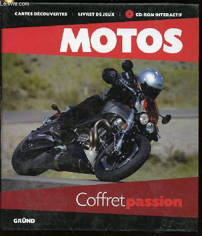 MOTOS - COFFRET PASSION / CARTES DECOUVERTES, LIVRET DE JEUX, CD-ROM INTERACTIF.