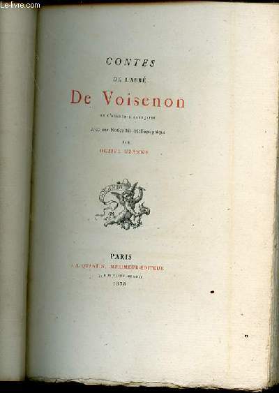 CONTES DE L'ABBE DE VOISENON - AVEC UNE NOTICE BIO-BIBLIOGRAPHIQUE PAR OCTAVE UZANNE.