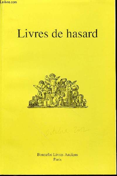 CATALOGUE DE VENTE N141 : LIVRES DE HASARD.