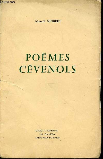 POEMES CEVENOLS - ENVOI DE L'AUTEUR.