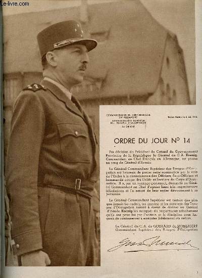 REVUE DES TROUPES DE L'ARMEE D'OCCUPATION N9 - Ordre du jour n14 par le gnral de Goislard de Monsabert / La commmoration  Mayence de la victoire franaise d'Italie / La victoire de Constantine par Andr Berthier / ETC.