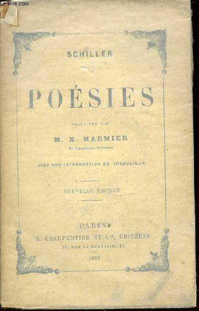 POESIES - TRADUITES PAR M. X. MARMIER / AVEC UNE INTRODUCTION DU TRADUCTEUR.