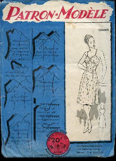 PATRON - MODELE : COMBINAISON-JUPON EN SOIERIE OU RAYONNE.