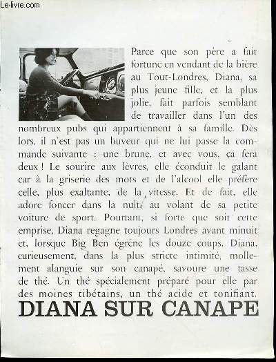 UN POSTER REPRESENTANT LE MOIS DE FEVRIER EN COULEURS : DIANA SUR CANAPE.