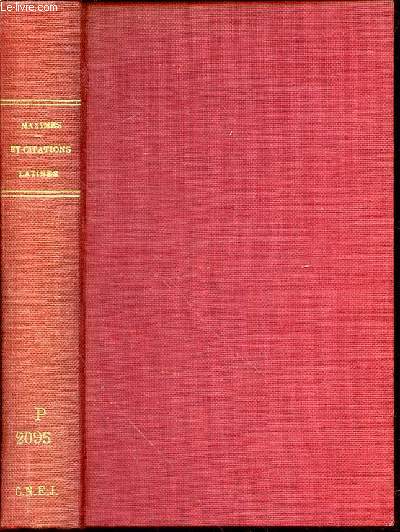 RECUEL DE MAXIMES ET CITATIONS LATINES A L'USAGE DU MONDE JUDICIAIRE - TEXTE LATIN, TRADUCTION FRANCAISE ET INDEX ALPHABETIQUE FRANCAIS DE L'AUTEUR.