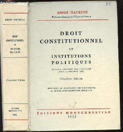 DROIT CONSTITUTIONNEL ET INSTITUTIONS POLITIQUES.