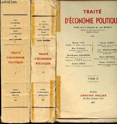 TRAITE D'ECONOMIE POLITIQUE EN 2 TOMES (1+2).