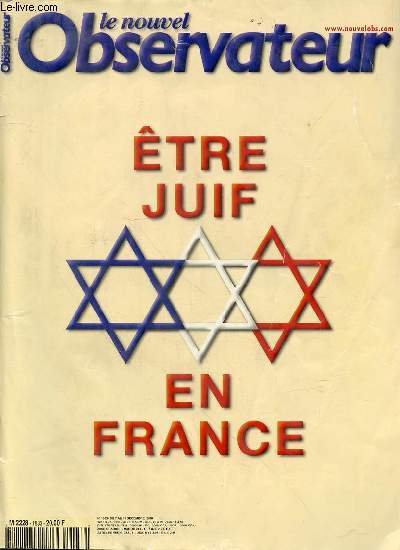 LE NOUVEL OBSERVATEUR N1883 / DU 7 AU 13 DECEMBRE 2000 - ETRE JUIF EN FRANCE / Serbie, les deutschemarks de la libert / Bayrou, le sacre du troisime homme / Mexique, Fox le prsident manager / Ppins pour Apple / Mishima, un samourai sur le divan ETC.