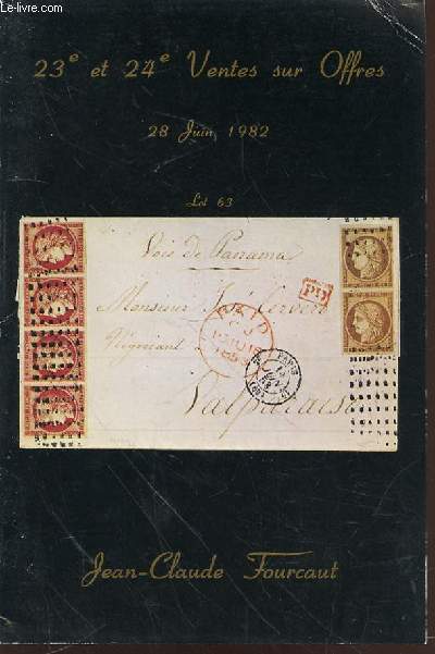 CATALOGUE 23 EME ET 24 EME VENTES SUR OFFRES : TIMBRES LOT 63 - 28 JUIN 1982.