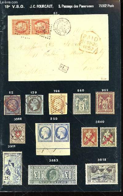 CATALOGUE 19 EME VENTE SUR OFFRES : TIMBRES.