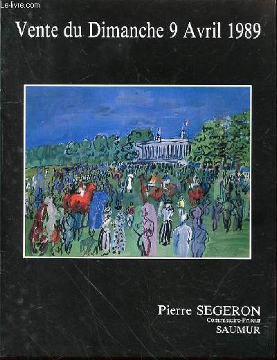 CATALOGUE DE VENTE AUX ENCHERES : ESTAMPES, ART NOUVEAU, ART DECP, DESSINS ANCIENS, AQUARELLES, GOUACHES, TABLEAUX MODERNES, SCULPTURES - HOTEL DES VENTES DE SAUMUR, DIMANCHE 9 AVRIL 1989.