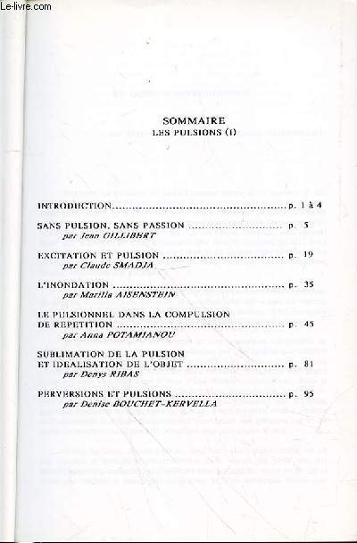 LES CAHIERS DU CENTRE DE PSYCHANALYSE ET DE PSYCHOTHERAPIE - LES PULSIONS 1 - N25/ AUTOMNE 1992