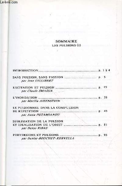 LES CAHIERS DU CENTRE DE PSYCHANALYSE ET DE PSYCHOTHERAPIE - LES PULSIONS 1 - N25/ AUTOMNE 1992