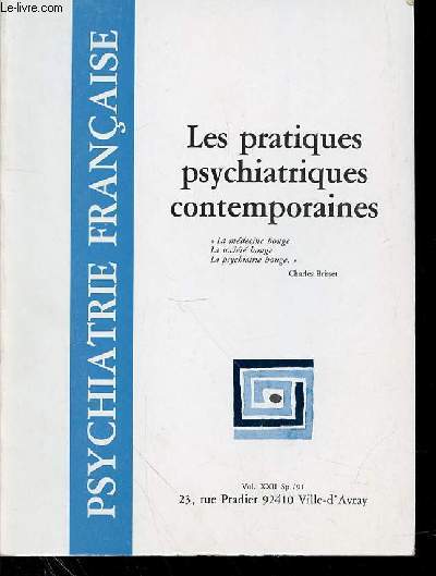 PSYCHIATRIE FRANCAISE - VOL 22 - 1991 -