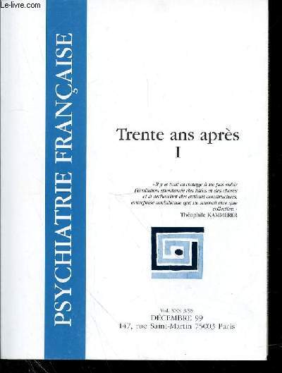PSYCHIATRIE FRANCAISE - VOL 30 -N3 - DECEMBRE 1999 -